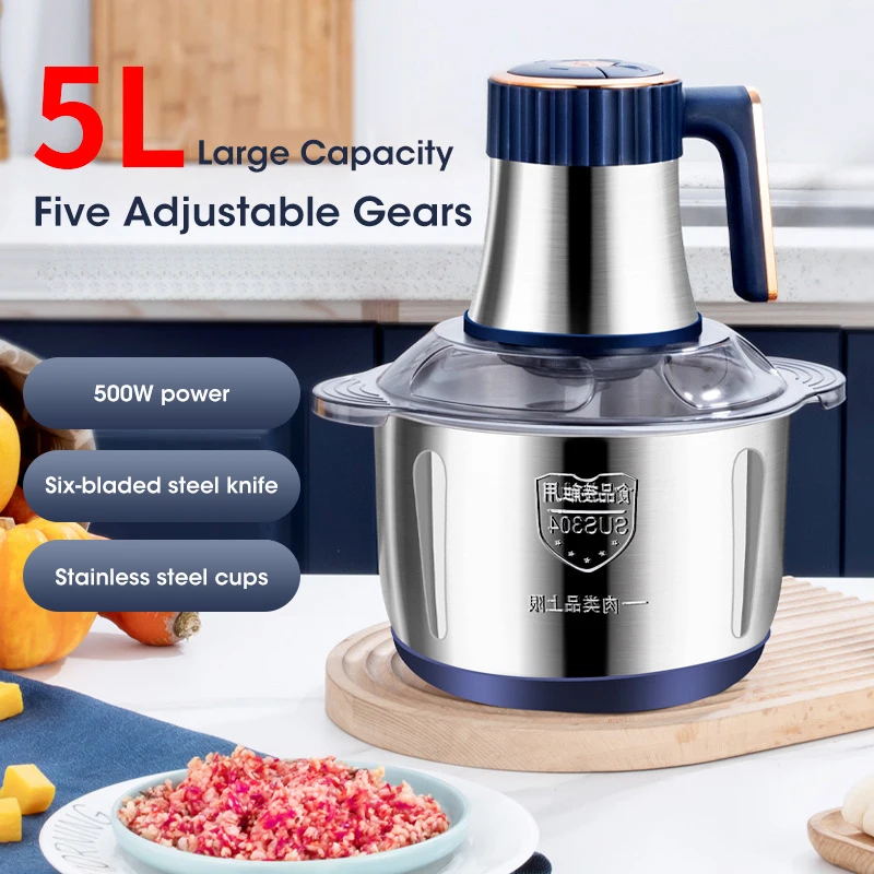 Baby Food Processor - 5L Electric Meat Grinders 304 Stainless