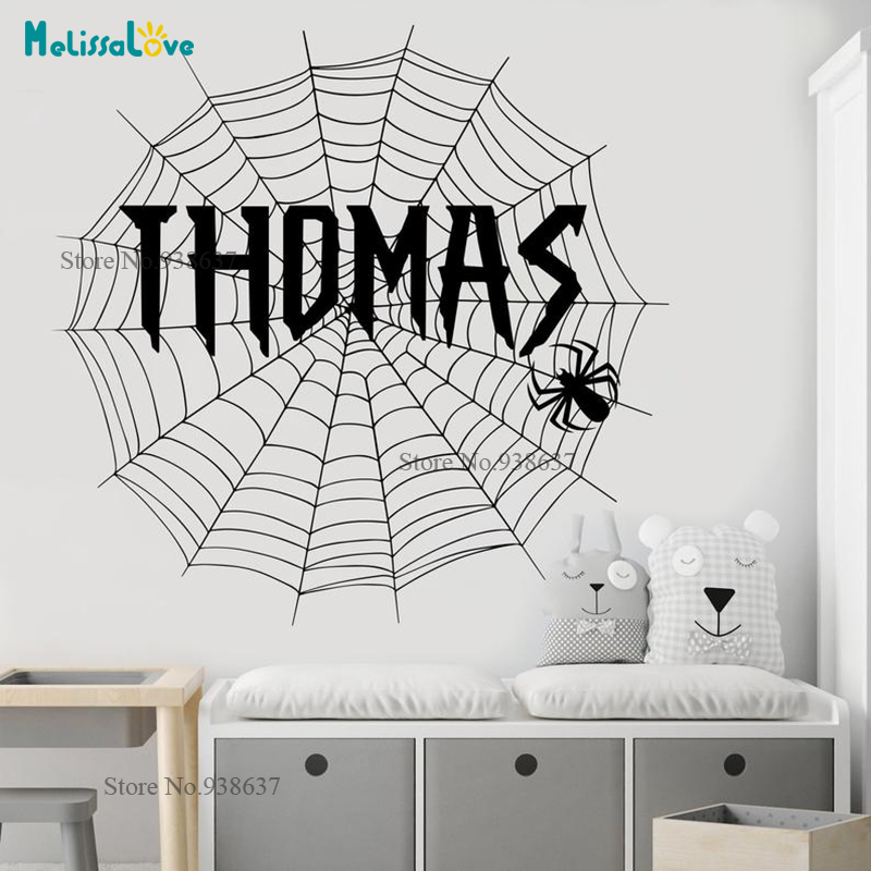 Baby Nursery Themes Boy - Spider Theme Stickers Personalized Sticker Cobweb