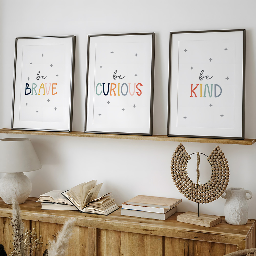 Baby Nursery Posters - 3pcs Be Brave And Kind Posters