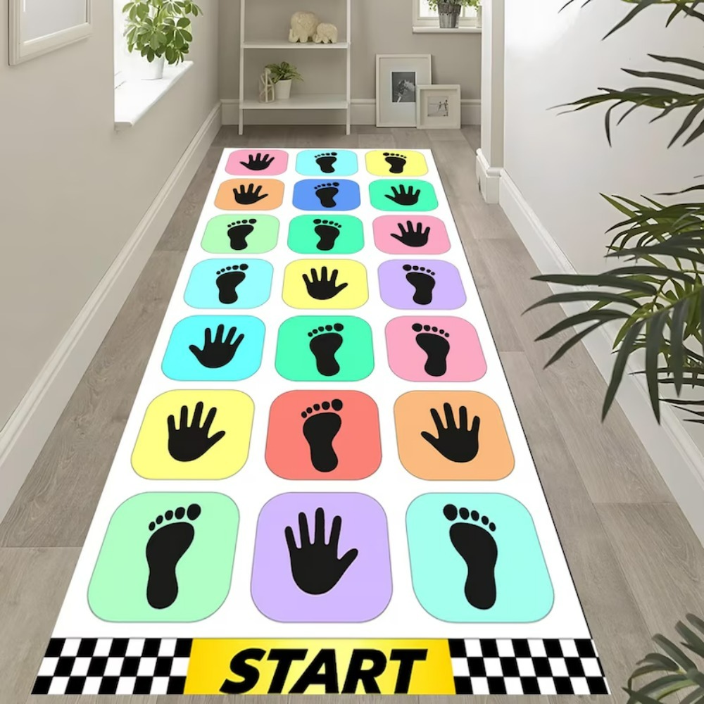 Baby Nursery Mat - Handprint Foot Print Game Runner Rug