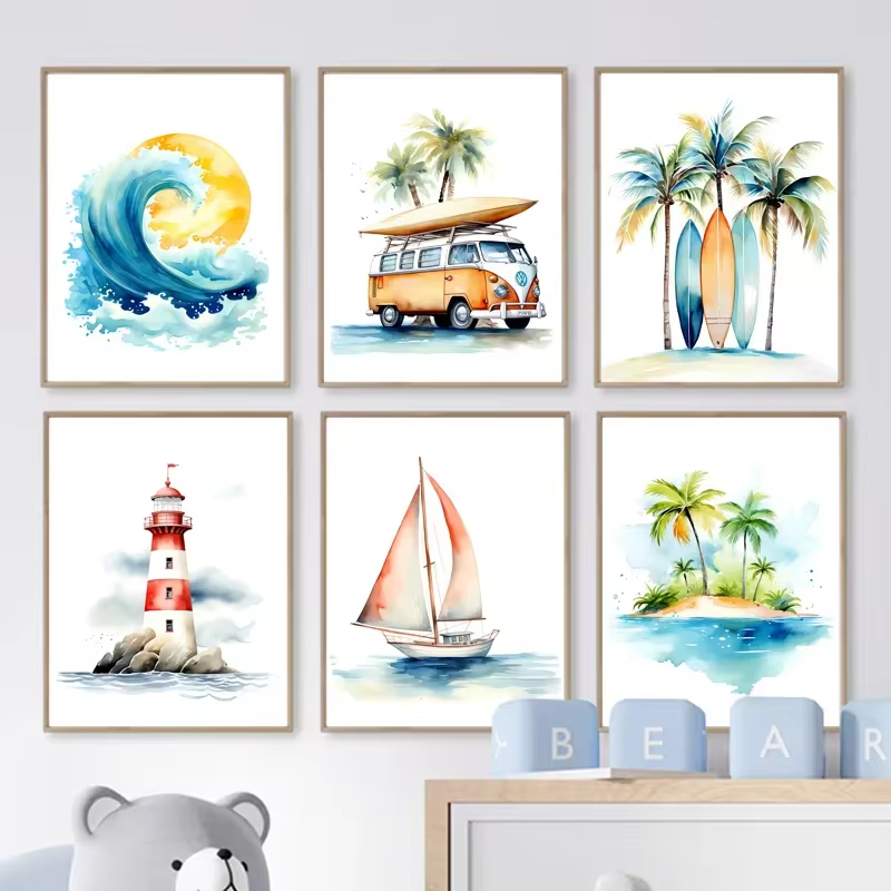 Surf Ocean Themed Nursery Beac - Baby Nursery Themes recension och pris