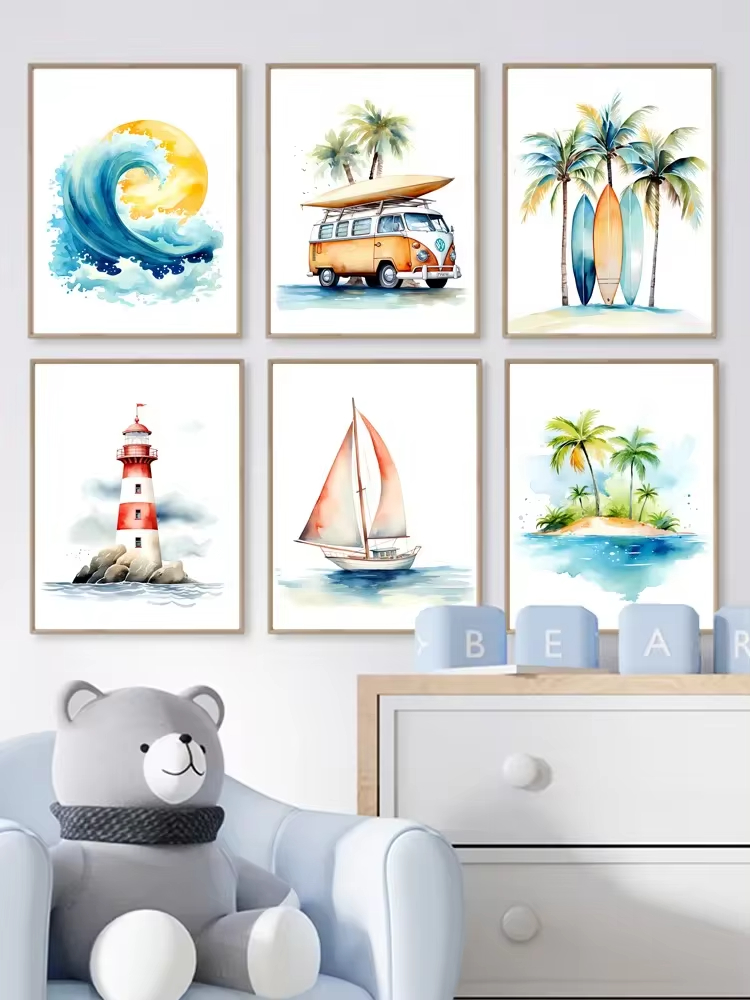 Surf Ocean Themed Nursery Beac - Baby Nursery Themes recension och pris