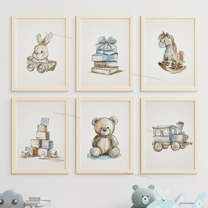 Nordic Style Cartoon Bear Hors - Baby Nursery Themes recension och pris