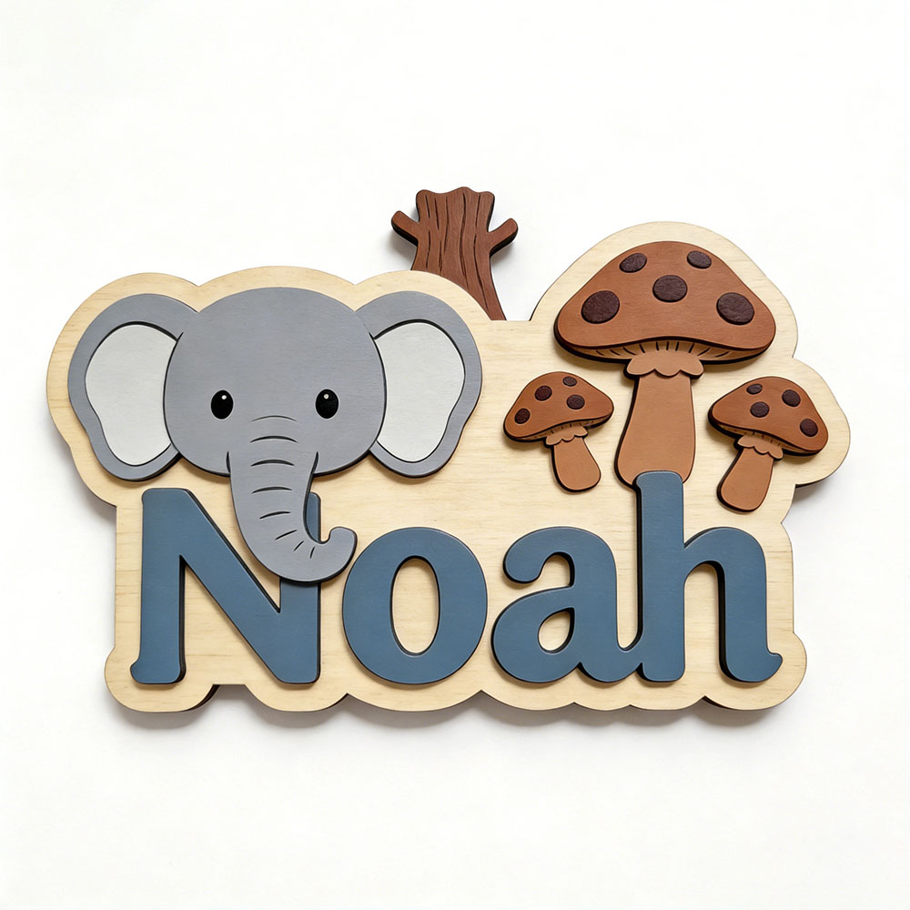 Customizable Cartoon Elephant  - Baby Nursery Themes Boy recension och pris