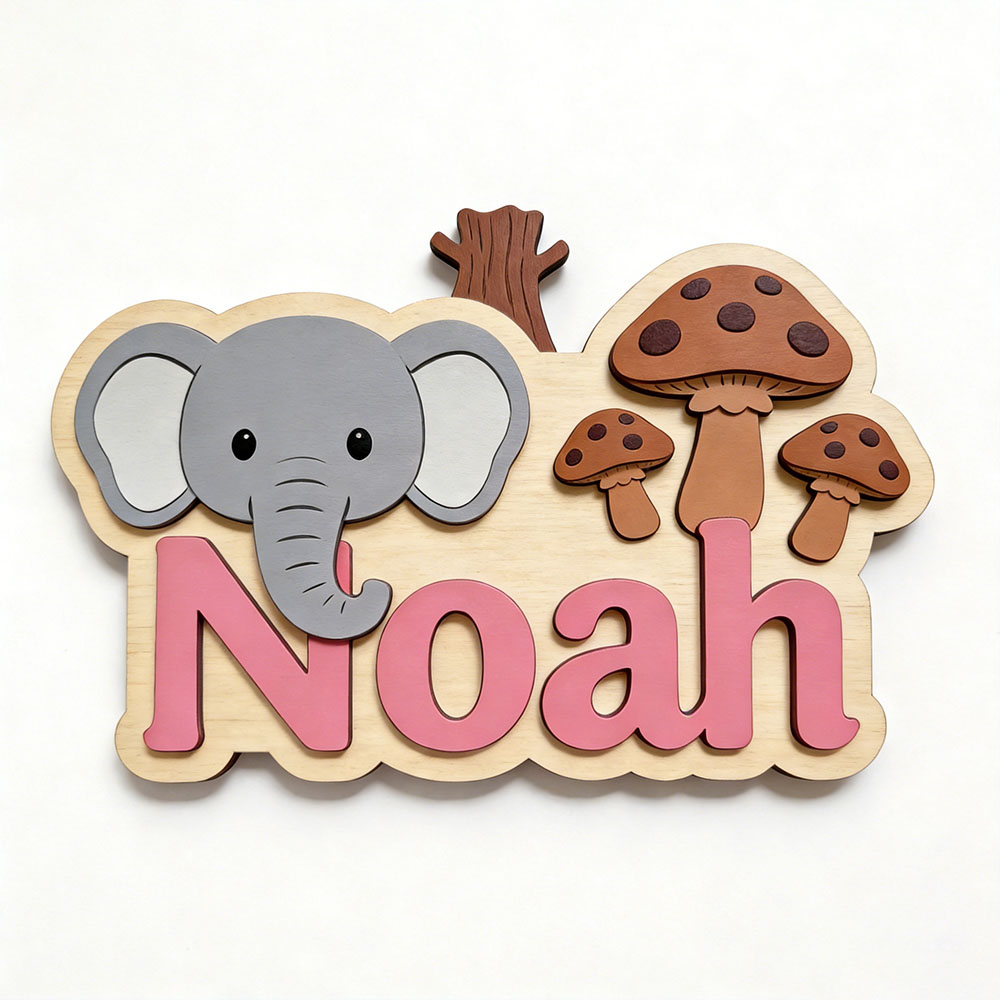 Customizable Cartoon Elephant  - Baby Nursery Themes Boy recension och pris