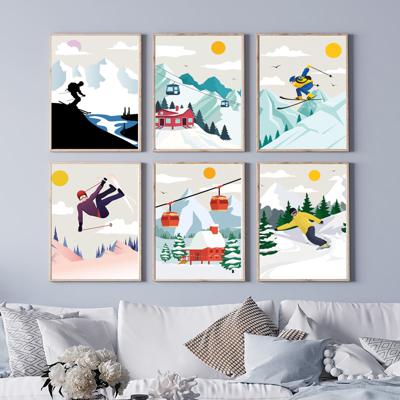 Minimalist Snow Mountain Canva - Baby Nursery Themes Boy recension och pris