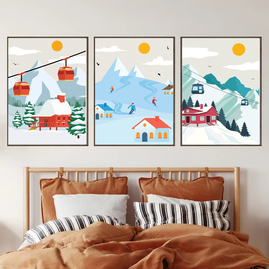 Minimalist Snow Mountain Canva - Baby Nursery Themes Boy recension och pris