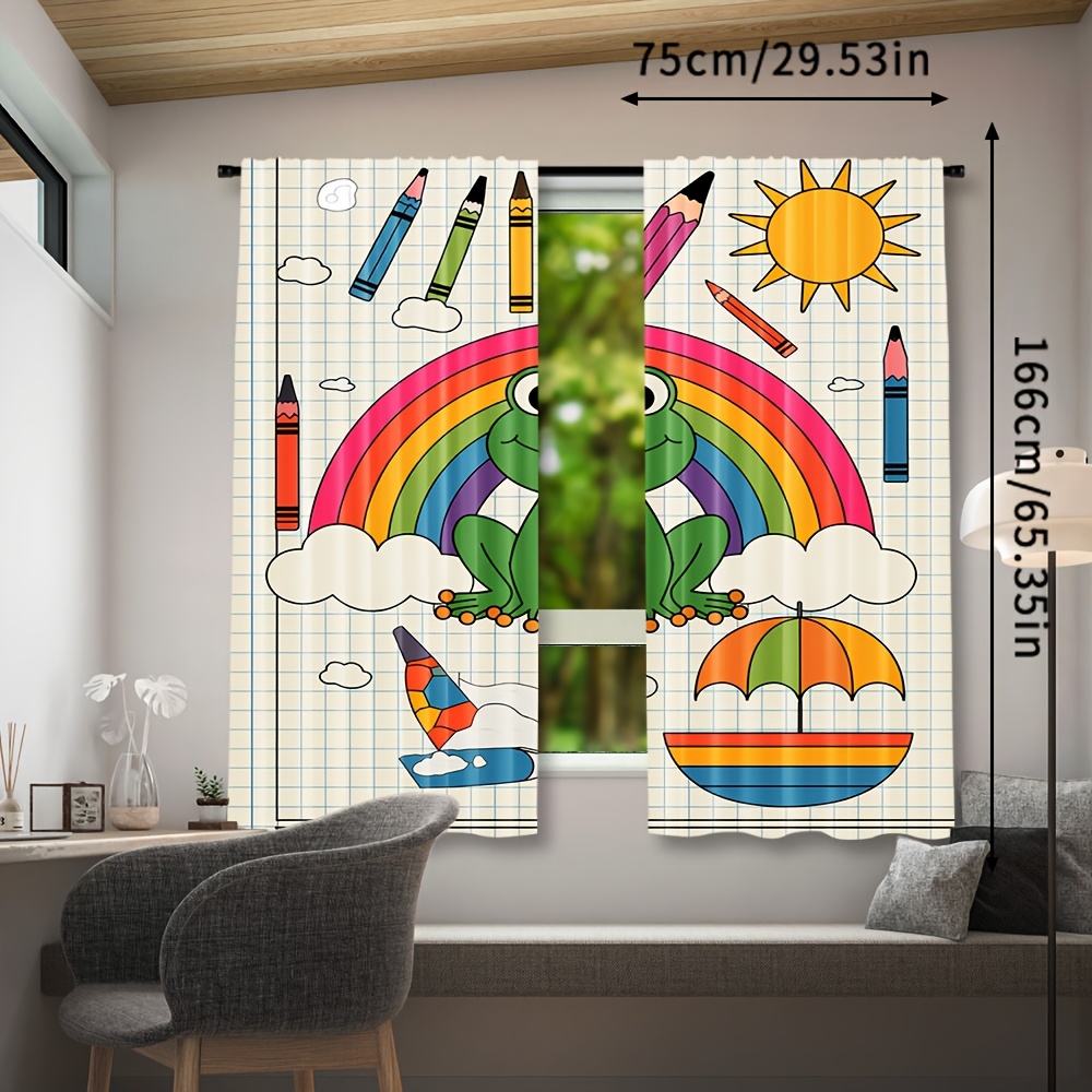 Cute Rainbow Frog Curtain Wind - Baby Nursery Themes Boy recension och pris