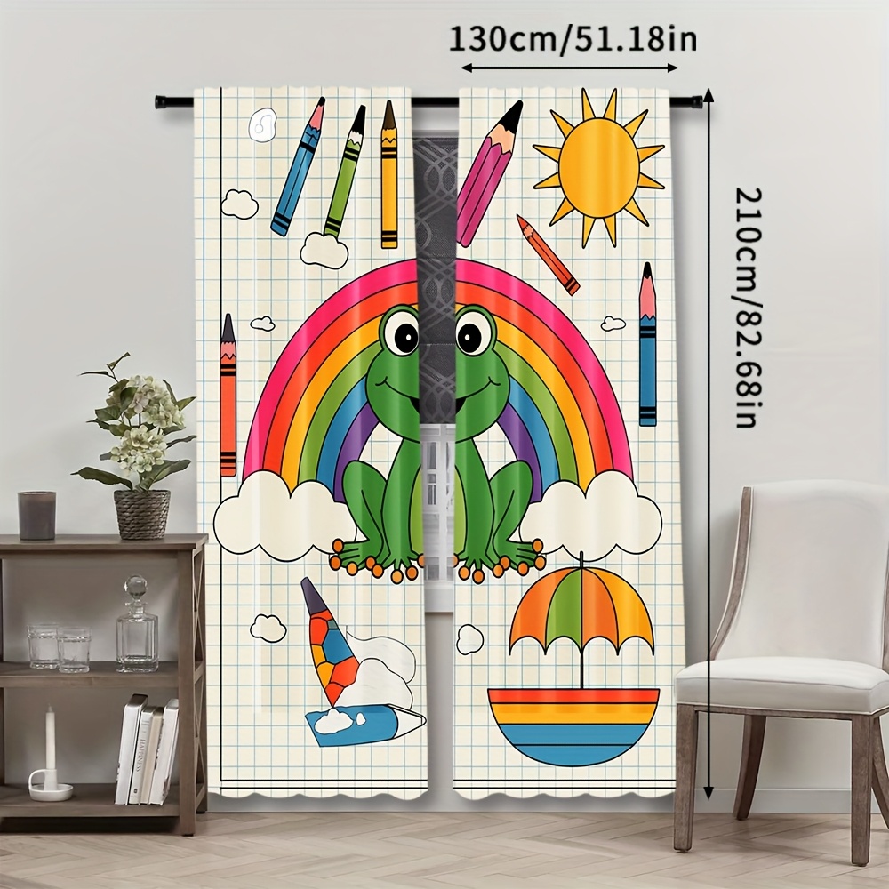 Cute Rainbow Frog Curtain Wind - Baby Nursery Themes Boy recension och pris