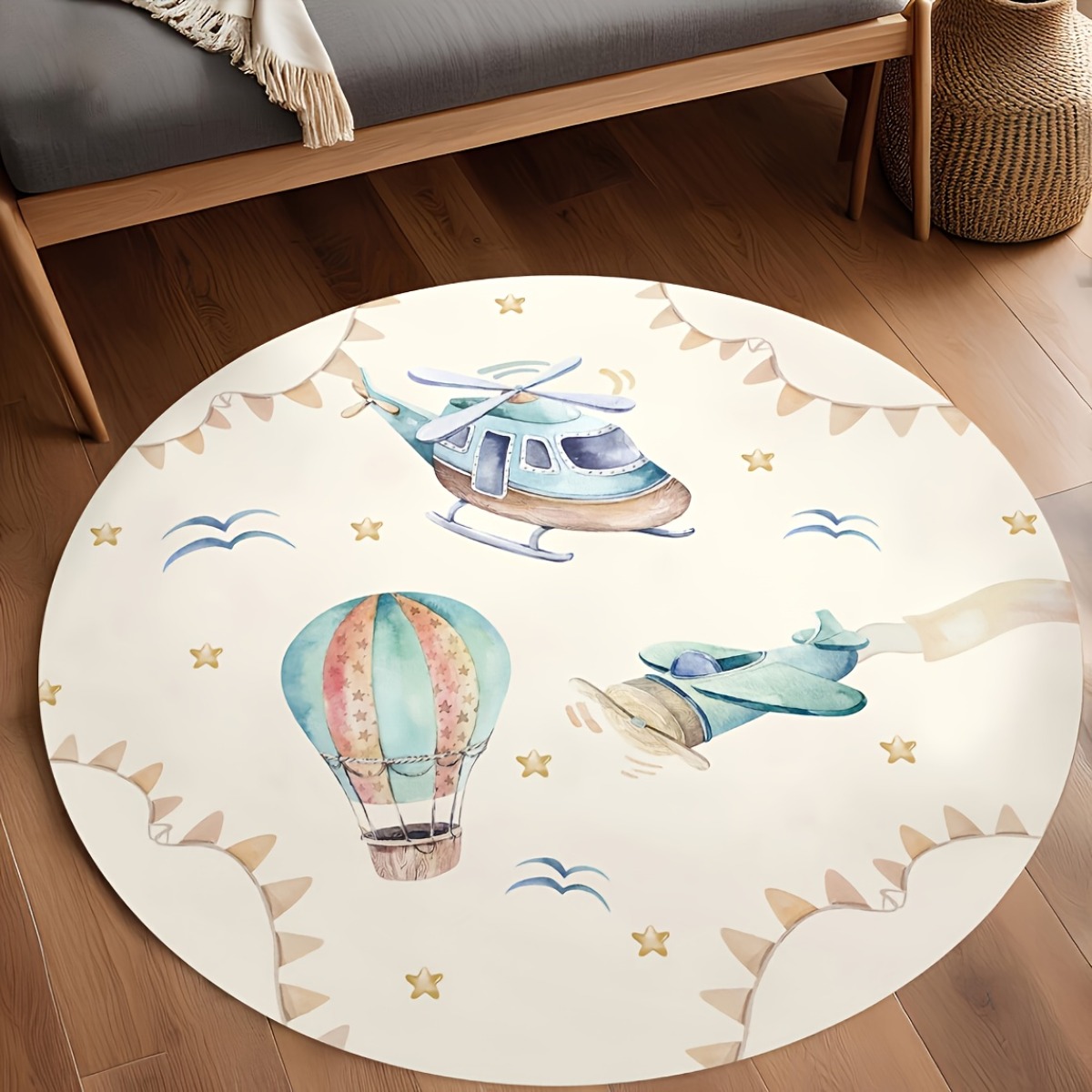 Whimsical Hot Air Balloon Airp - Baby Nursery Mat recension och pris