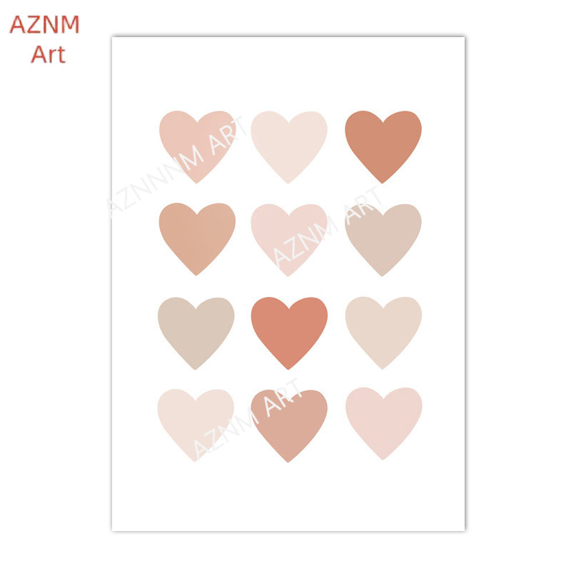1/3PCS ，Cartoon Heart Rainbow  - Baby Nursery Posters recension och pris
