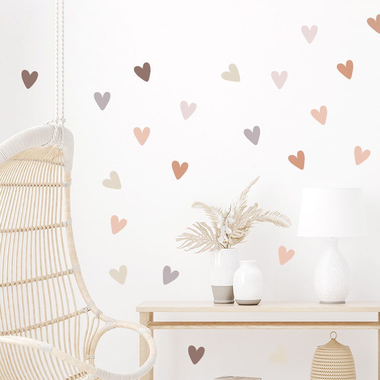`Morandi Scattered Heart Wall  - Baby Nursery Vinyl Wall Stickers recension och pris