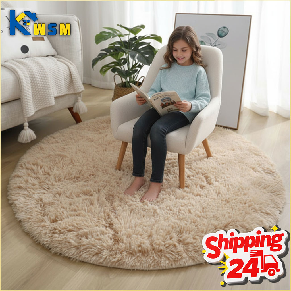 Super Soft Fluffy Round Rug Pl - Baby Nursery Mat recension och pris