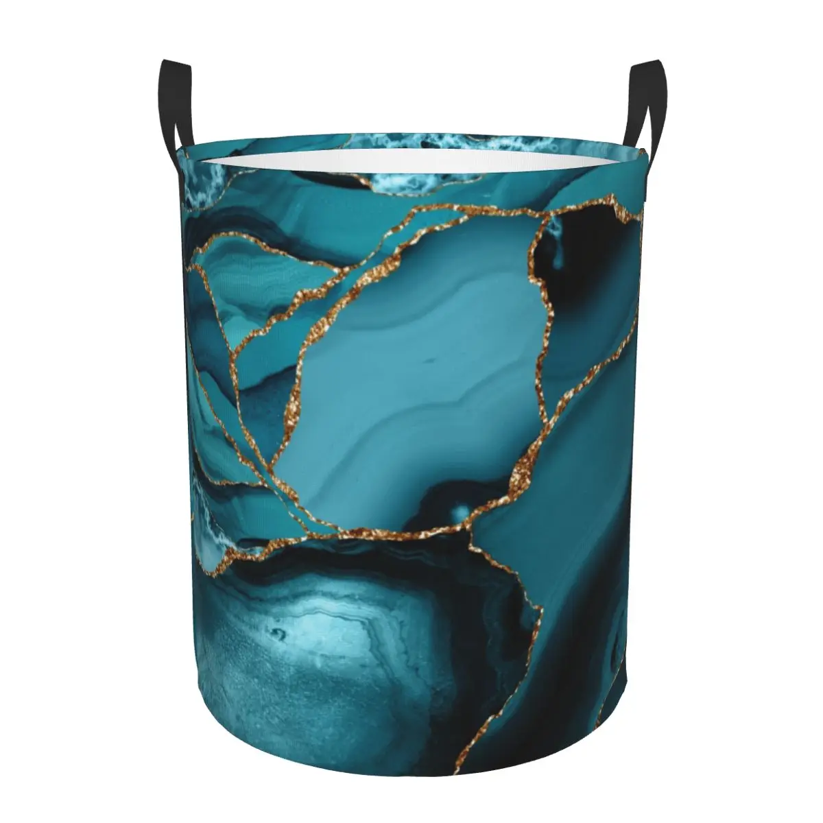 Custom Teal And Gold Marble La - Baby Nursery Laundry Hamper recension och pris