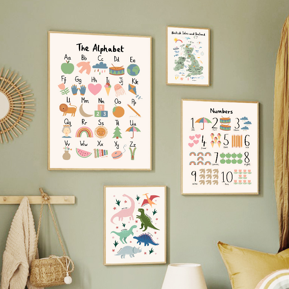 Animal World Map Dinosaur Alph - Baby Nursery Home recension och pris