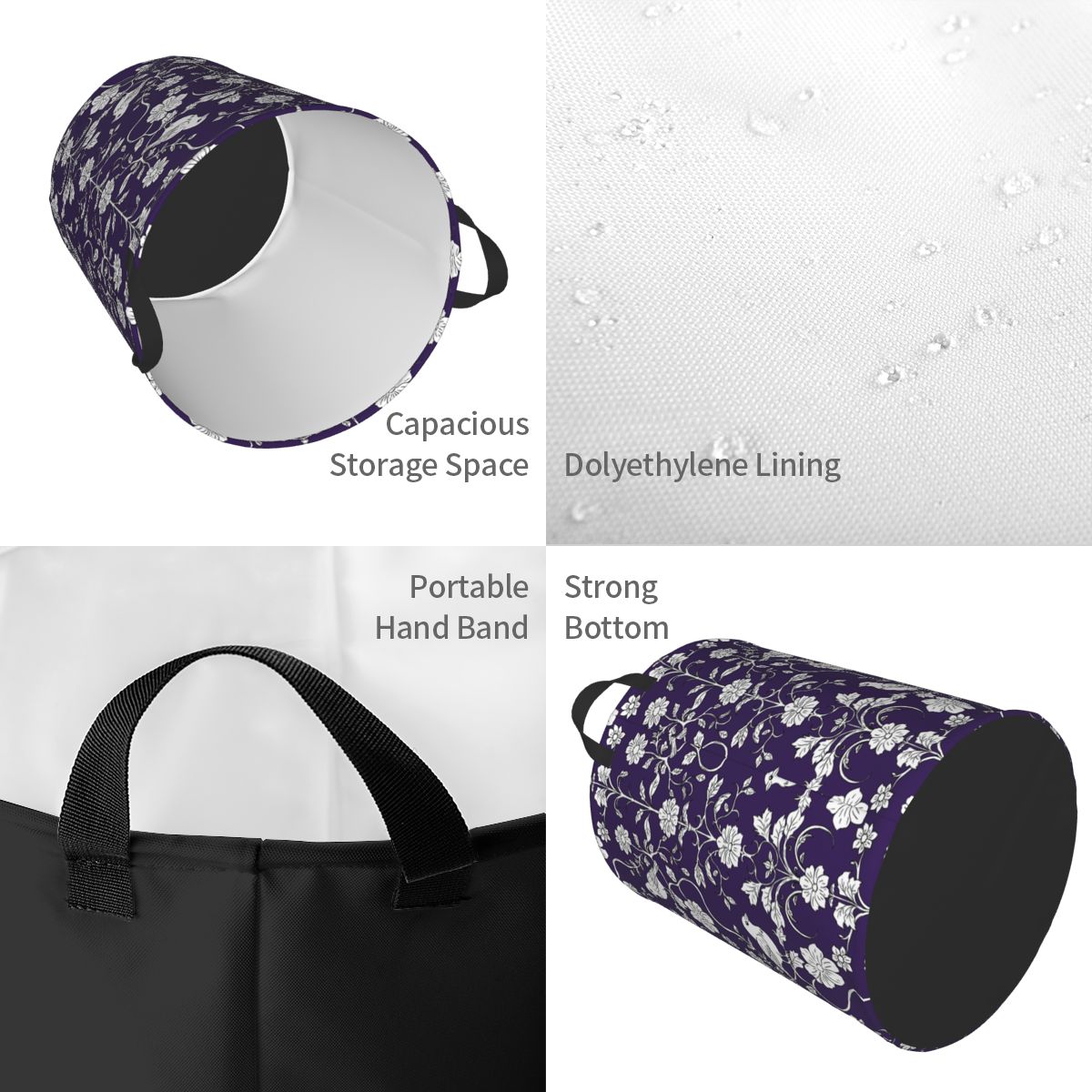 Birds And Flowers Pattern Laun - Baby Nursery Laundry Hamper recension och pris