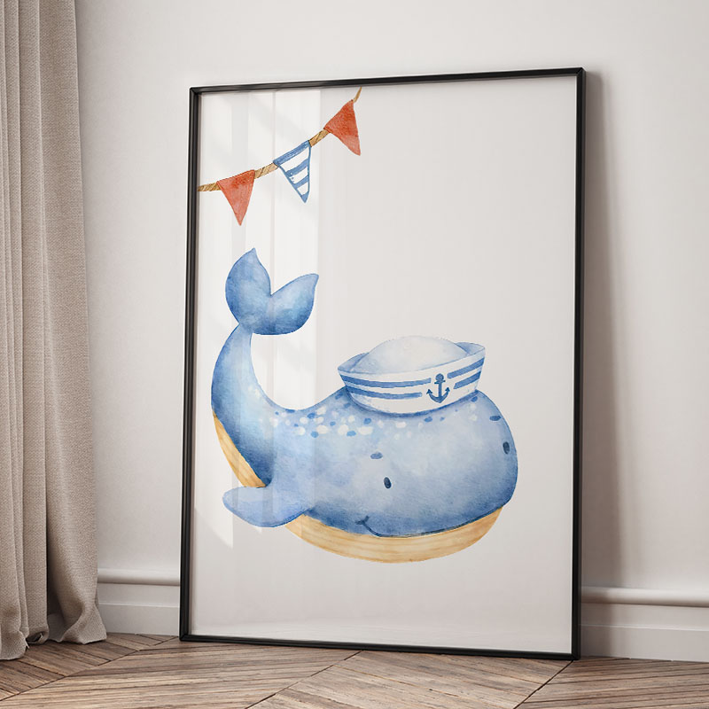 Bear Whale Sailboat Lighthouse - Baby Nursery Posters recension och pris