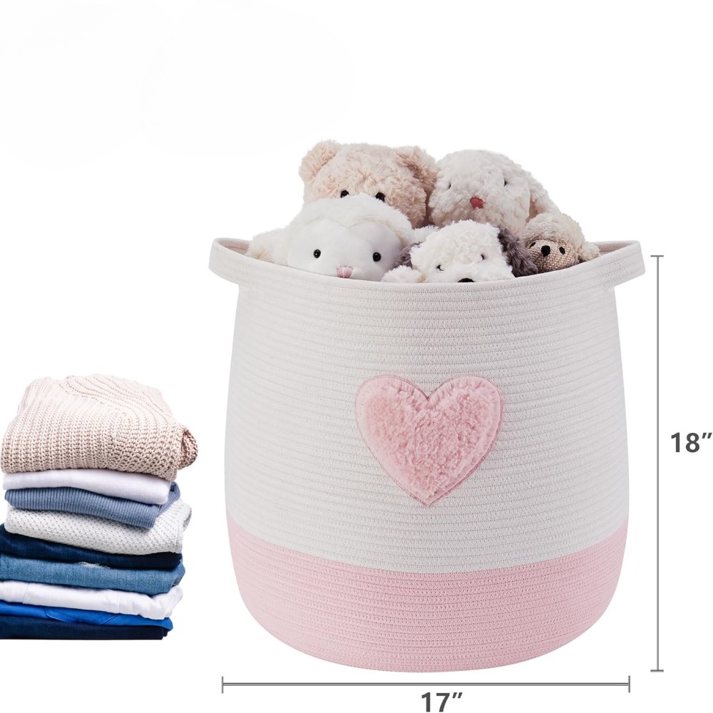 Pink Laundry Basket Hamper for - Baby Nursery Laundry Hamper recension och pris