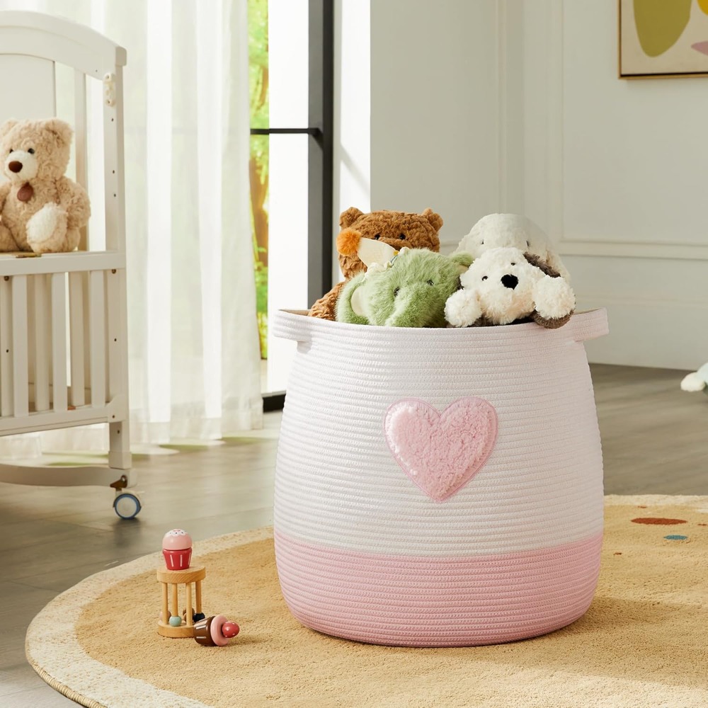 Pink Laundry Basket Hamper for - Baby Nursery Laundry Hamper recension och pris