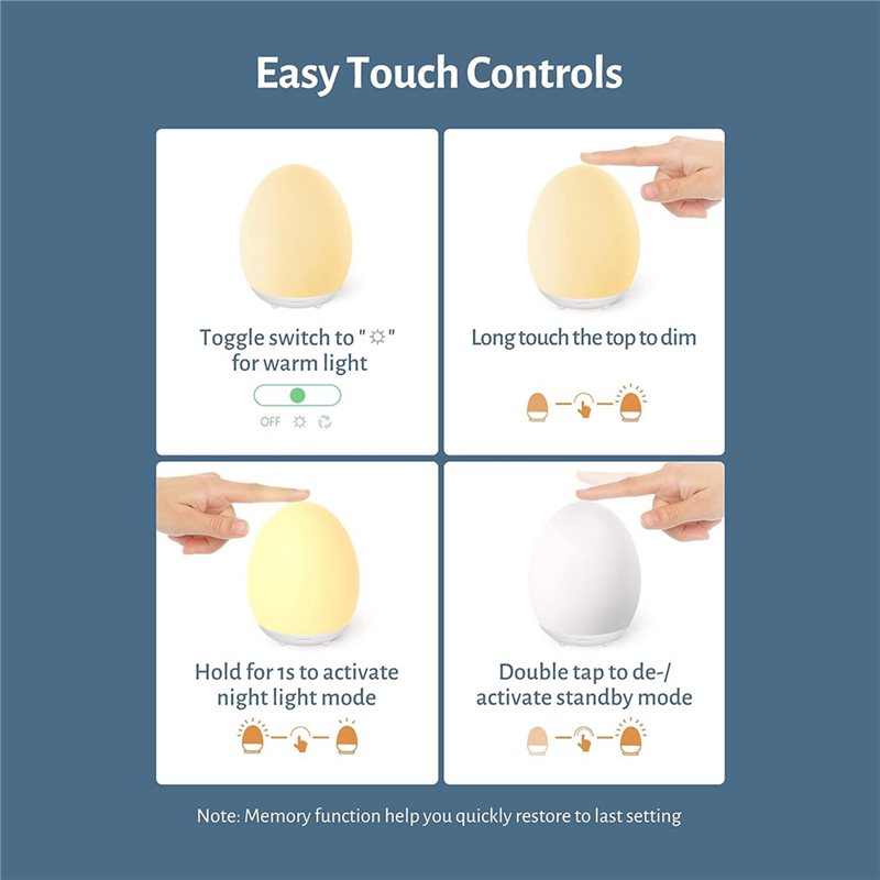 WORTHOWN-Egg Light Baby Night  - Baby Nursery Hours recension och pris