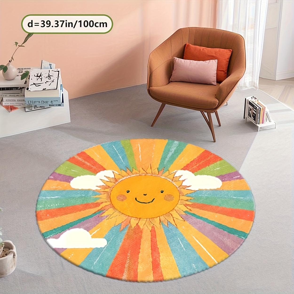 Cute Plush Round Sun Rainbow K - Baby Nursery Themes Boy recension och pris