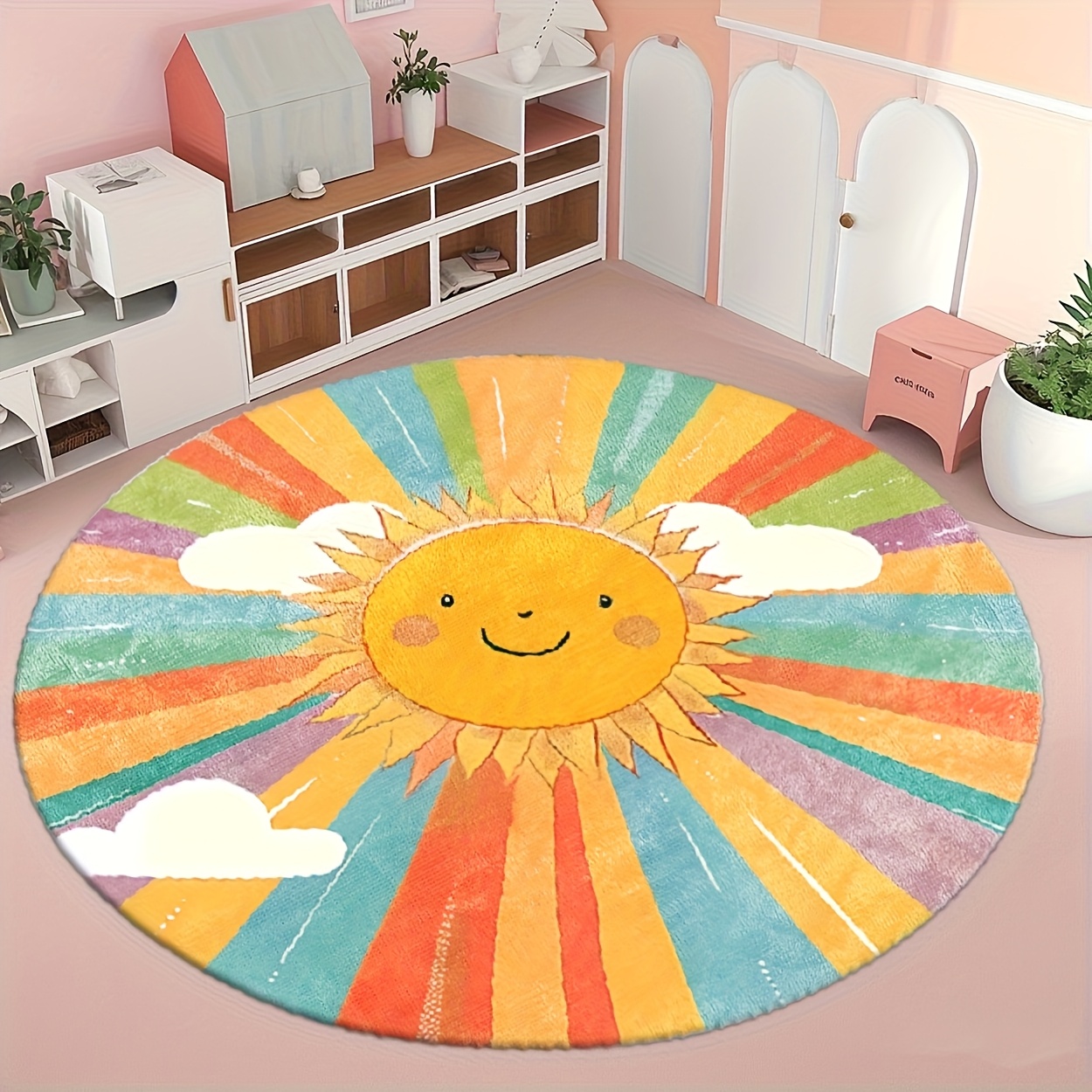 Cute Plush Round Sun Rainbow K - Baby Nursery Themes Boy recension och pris