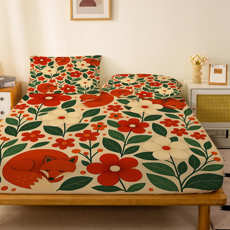 Two Little Foxes Floral Fitted - Baby Nursery Home recension och pris