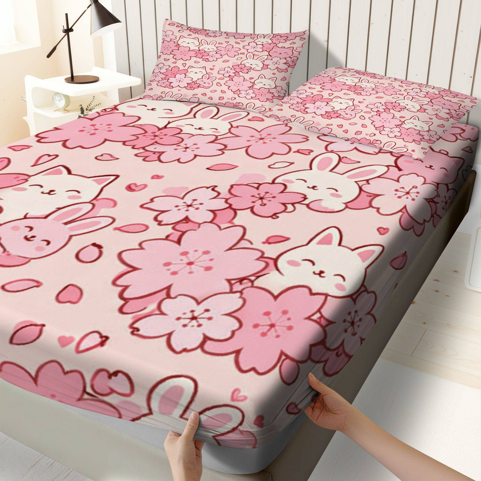 Sakura Rabbit Cat Bedding Set, - Baby Nursery Home recension och pris
