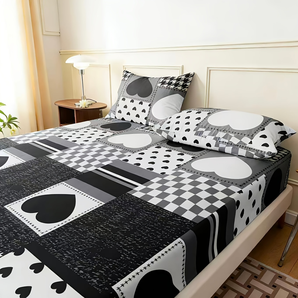 Trendy black and white heart p - Baby Nursery Home recension och pris