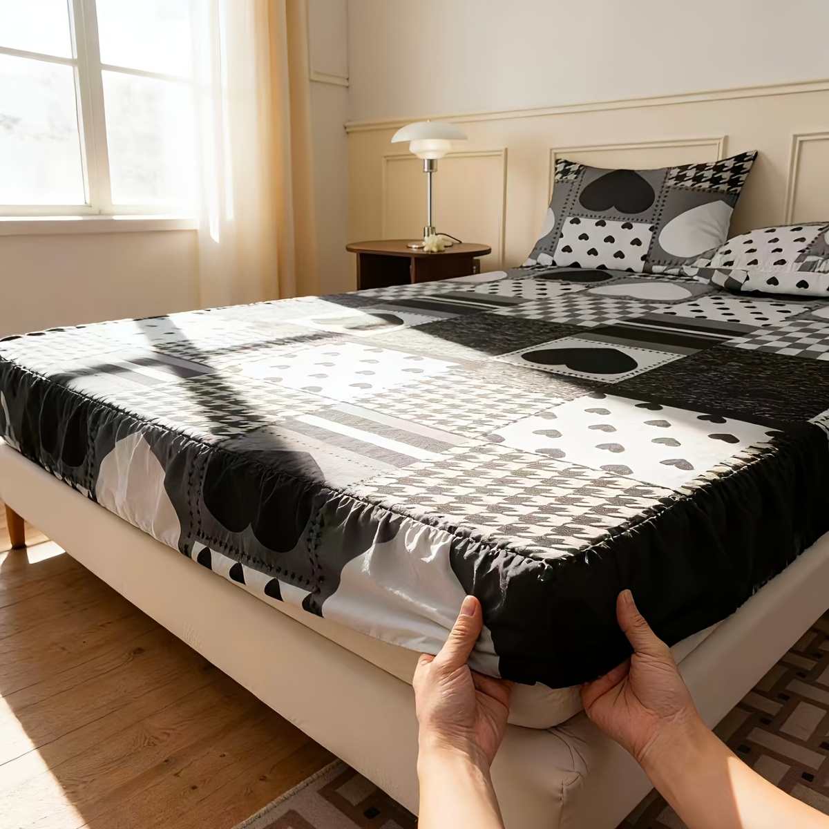 Trendy black and white heart p - Baby Nursery Home recension och pris